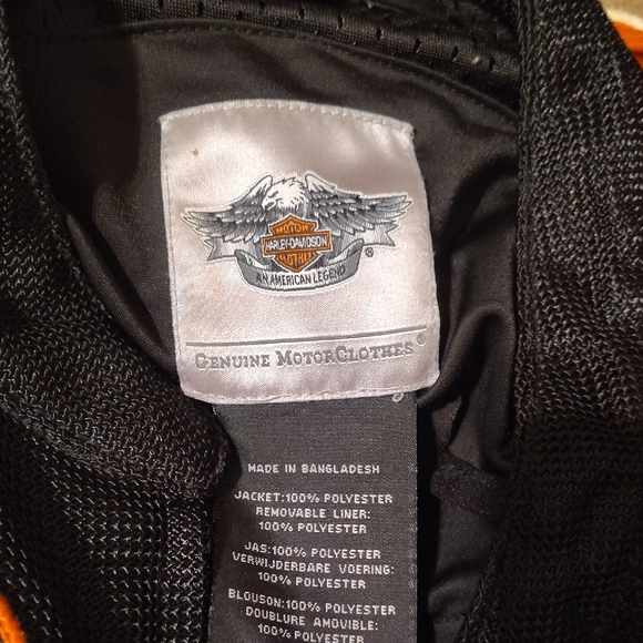 Harley-Davidson Black Jacket with Orange Logo Accent - Picture 2 of 4